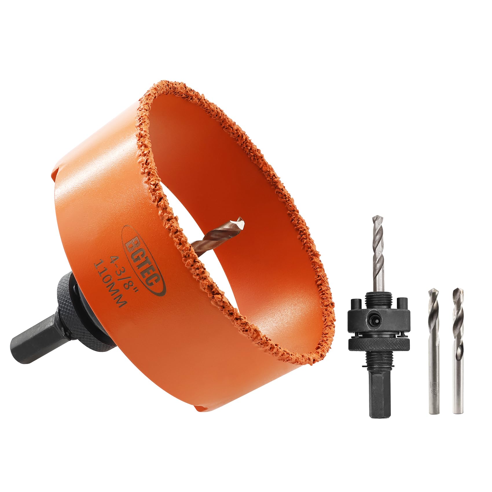 BGTEC4-3/8" Recessed Light Carbide Grit Hole Saw for Cutting Wood,Plaster Board,Cement Board,Fiberboard,Ceiling Board,Stucco