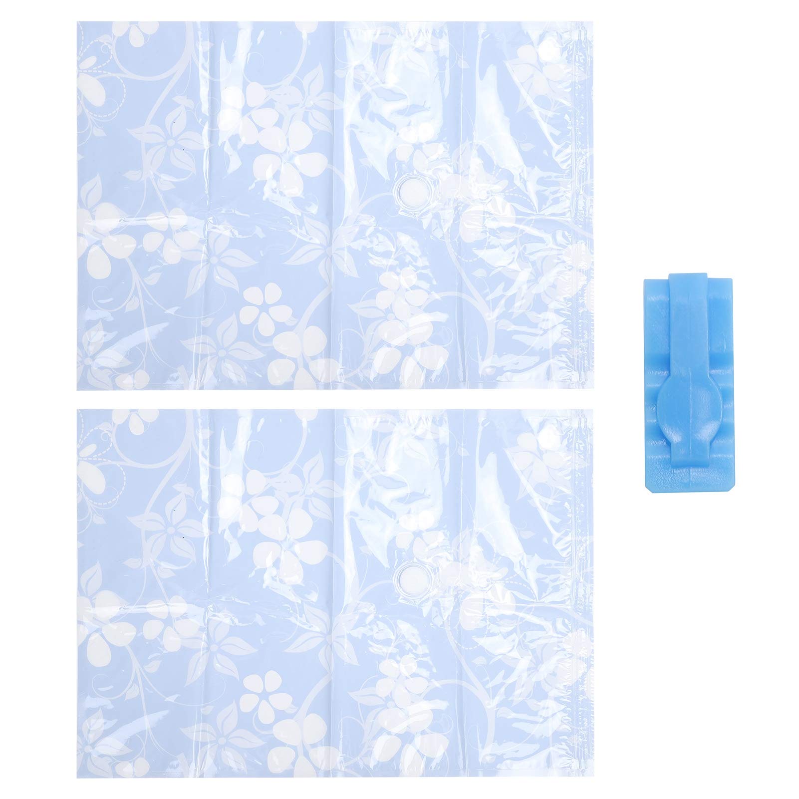 Cocoarm Sacco Sottovuoto da 2 Pezzi Sacco Compresso Sottovuoto in PE con Doppia Chiusura e Valvola dell'aria da 3,5 Cm per Vestiti, Trapunte, Coperte, Viaggi, Casa, Armadio, Organizzazione (50*70cm)