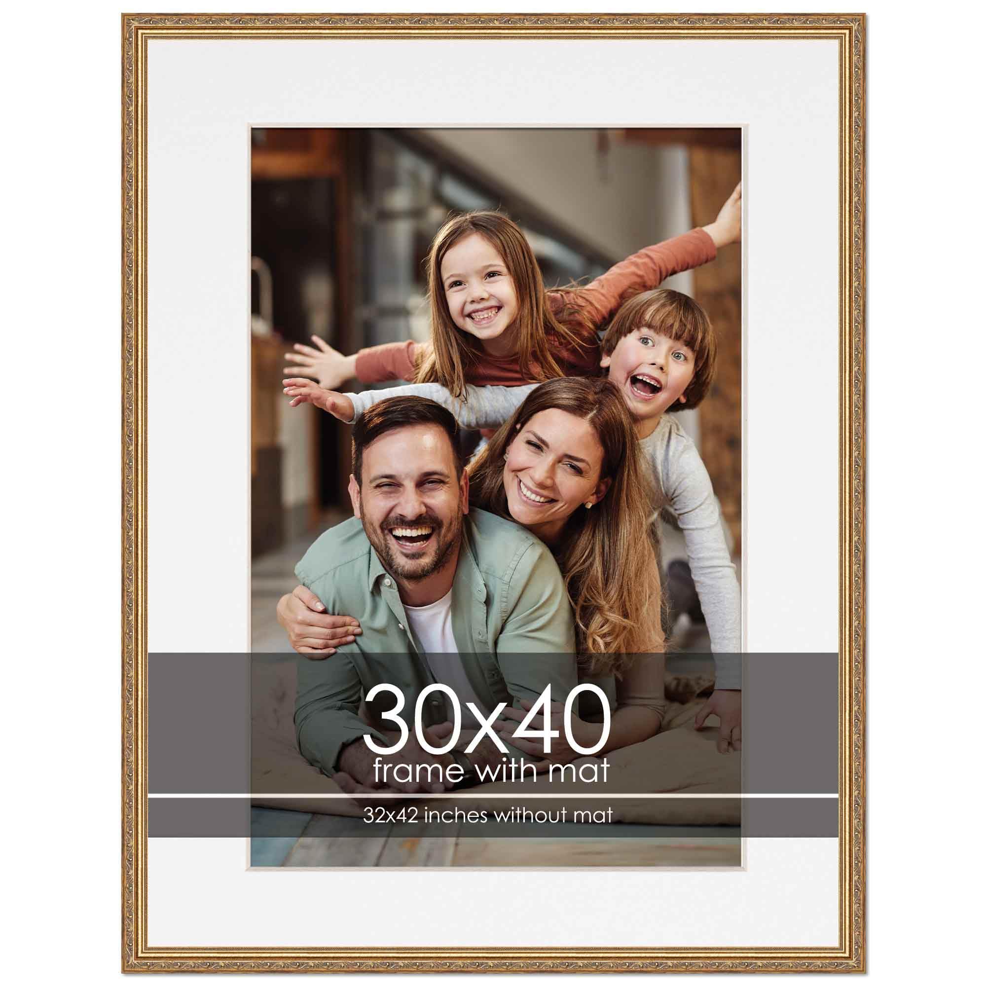 Amazon.com - 30x40 Frame with Mat - Antique Gold 32x42 Frame Wood