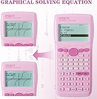 Vista 5 de Scientific Calculators with Graphing Calculator, IPEROT Pink Scientific Calculators 10 Modes/ 4 Graphing Functions, Desktop Math Calculator Ideal