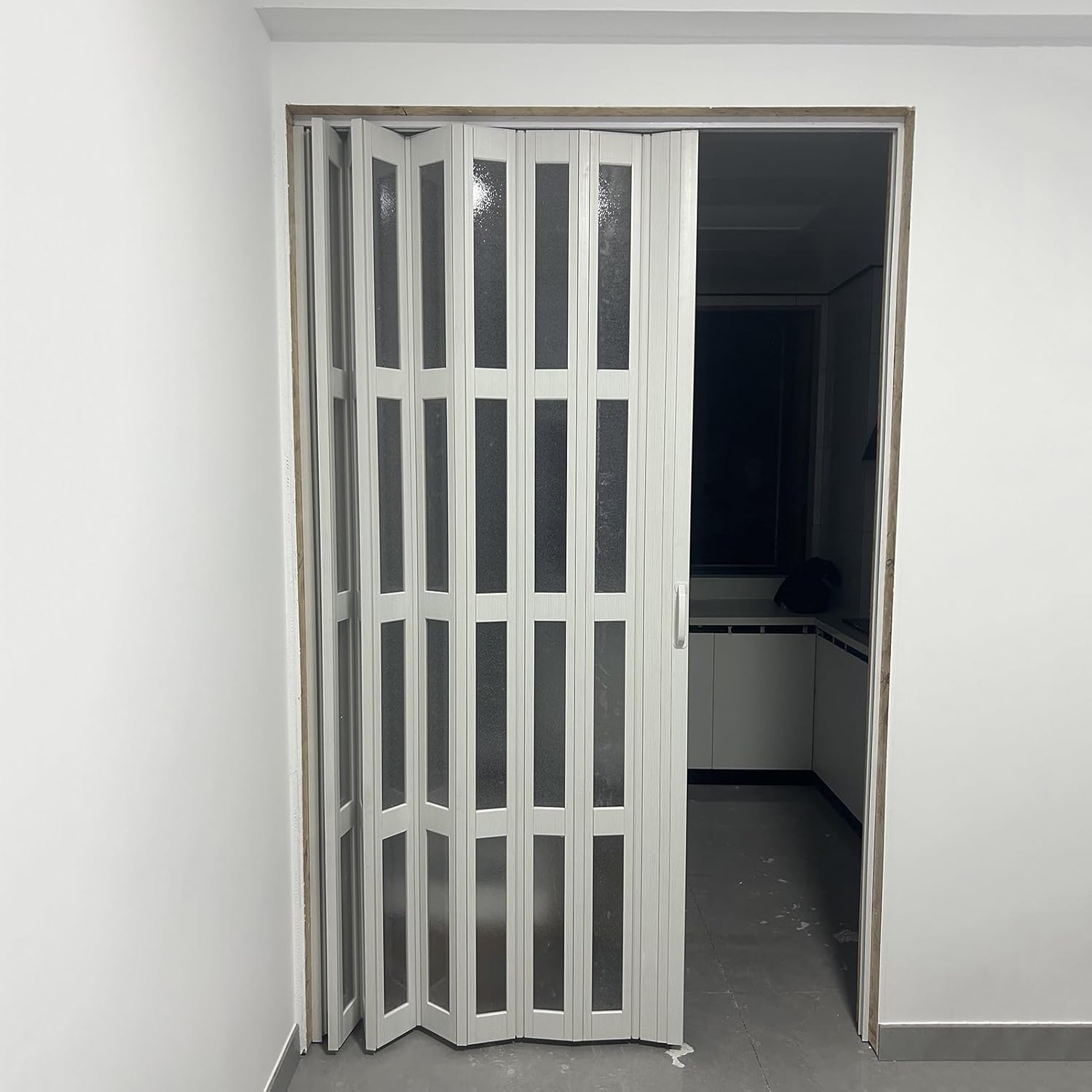 Waterproof Accordion Sliding Door 36x80 & 48x80 Inches, Magnetic Foldable Gate for Bathroom & Laundry, Home/Commercial Use, Durable & Stylish Design