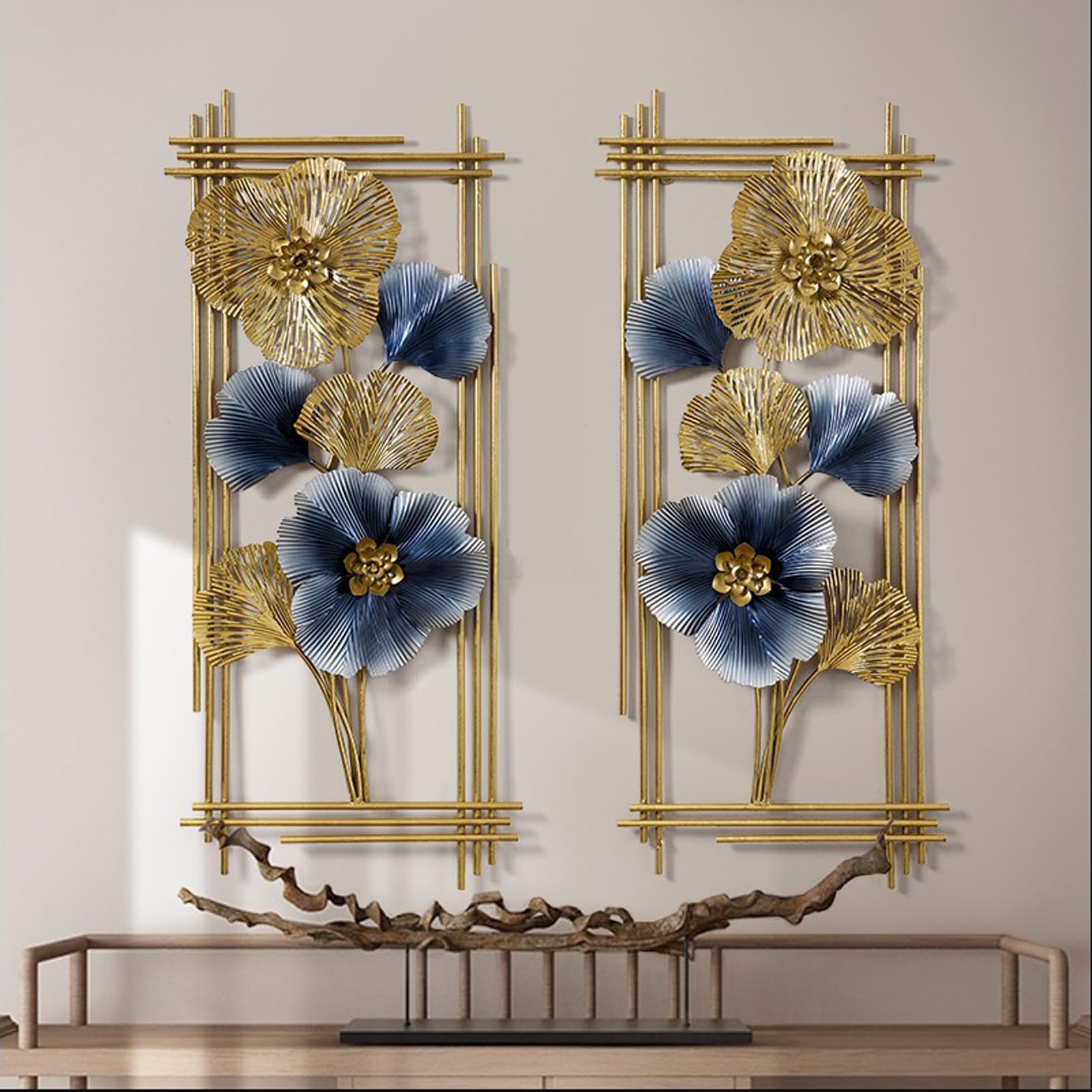 NNYCC Wall Art For Living Room Metal Ginkgo Biloba Wall Hanging