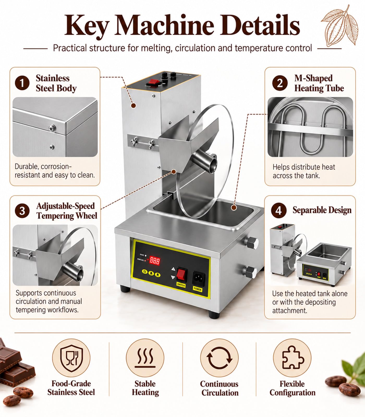 Temperatrice per Cioccolato Professionale 110V-12L