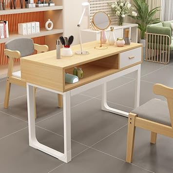 Nail Table Nail Desk, Wooden Manicure Table Nail Desk, Width 80/100/120cm, Nail Table with Drawer, Nail Makeup Workbench, Durable and Stable, Suitable for Home Office, Beauty Salon, Spa Salon