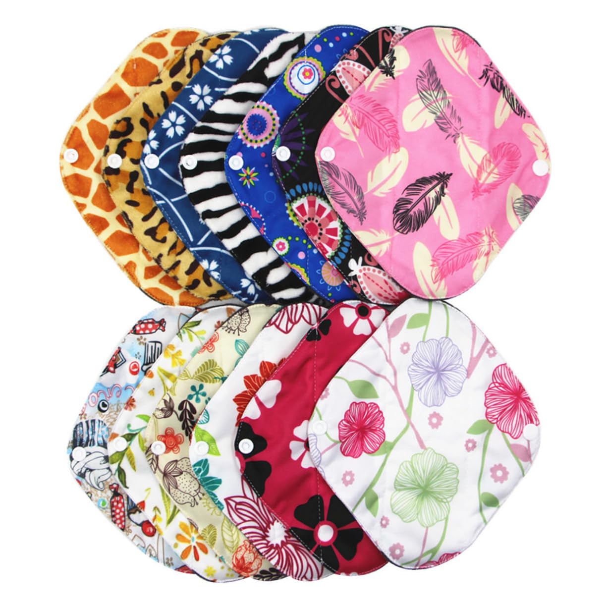 3 Series Menstruales Reutilizables Con Impresión De Carácter De Fibra Para Mujeres 5 Piezas X 3