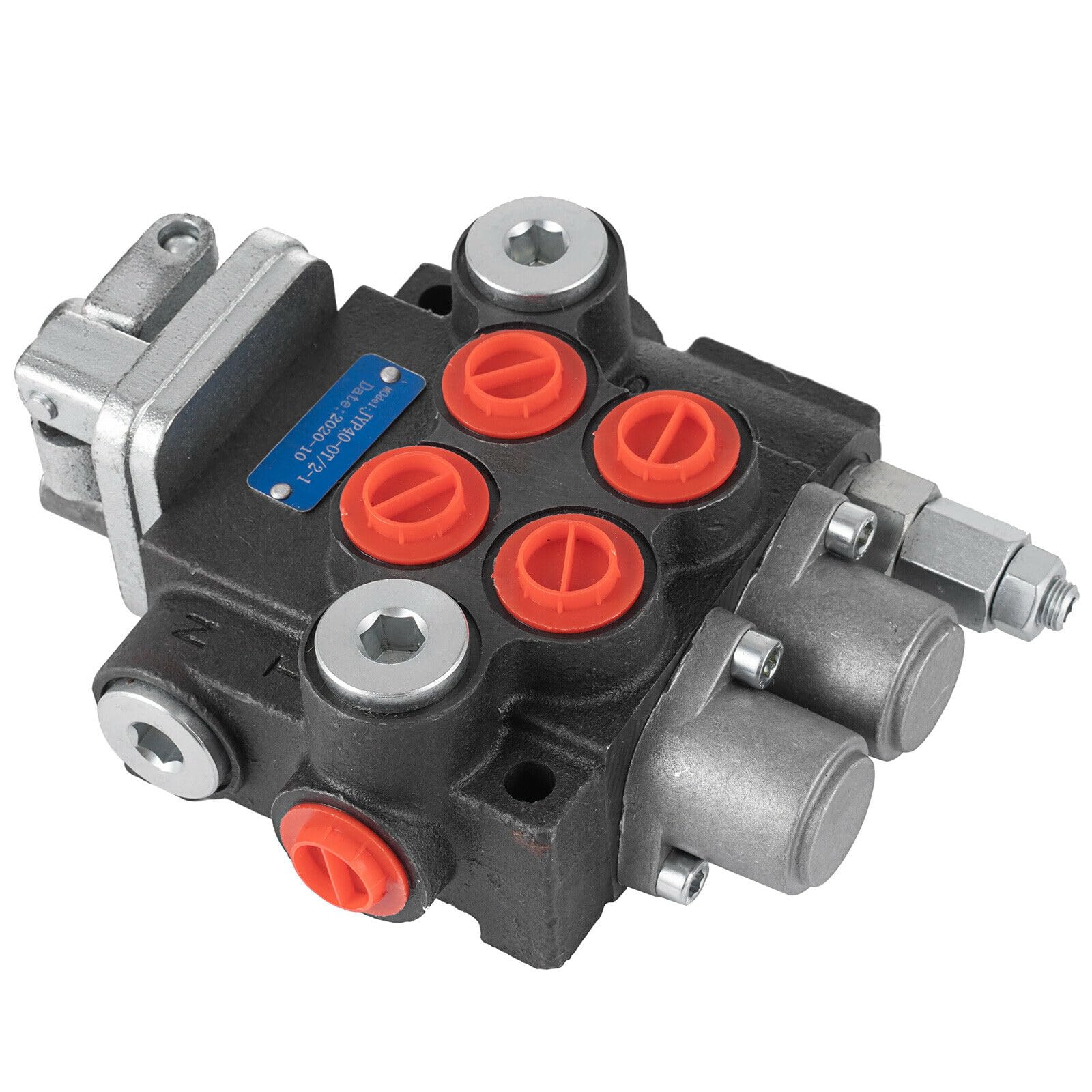Valve de Contrôle Directionnelle Hydraulique Valve de commande directionnelle hydraulique à 2 bobines, cylindre à Double effet, distributeur de moteur de bobine, chargeur de tracteur actionné par mono
