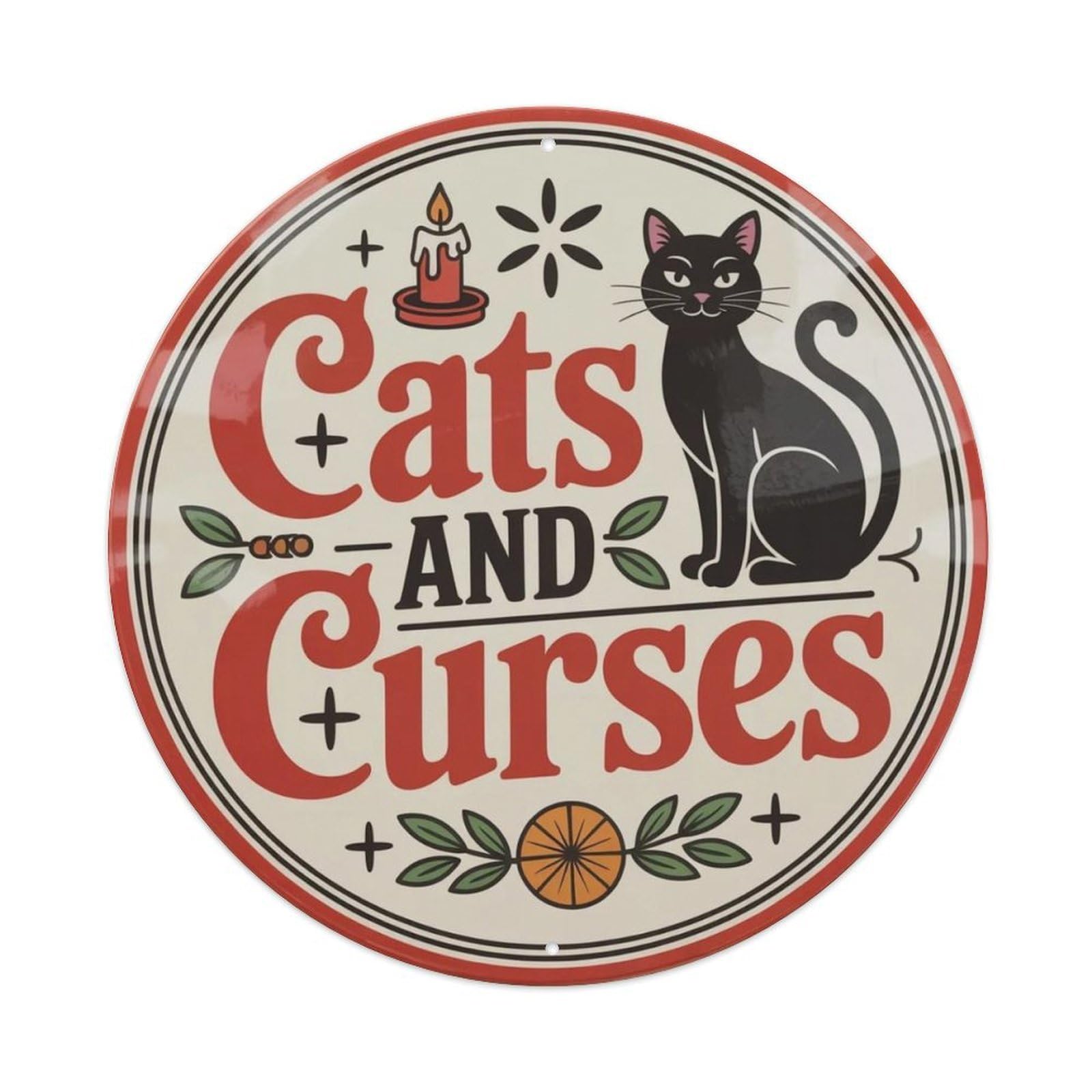 Cats And Curses Gothic Metal Tin Sign Plaque