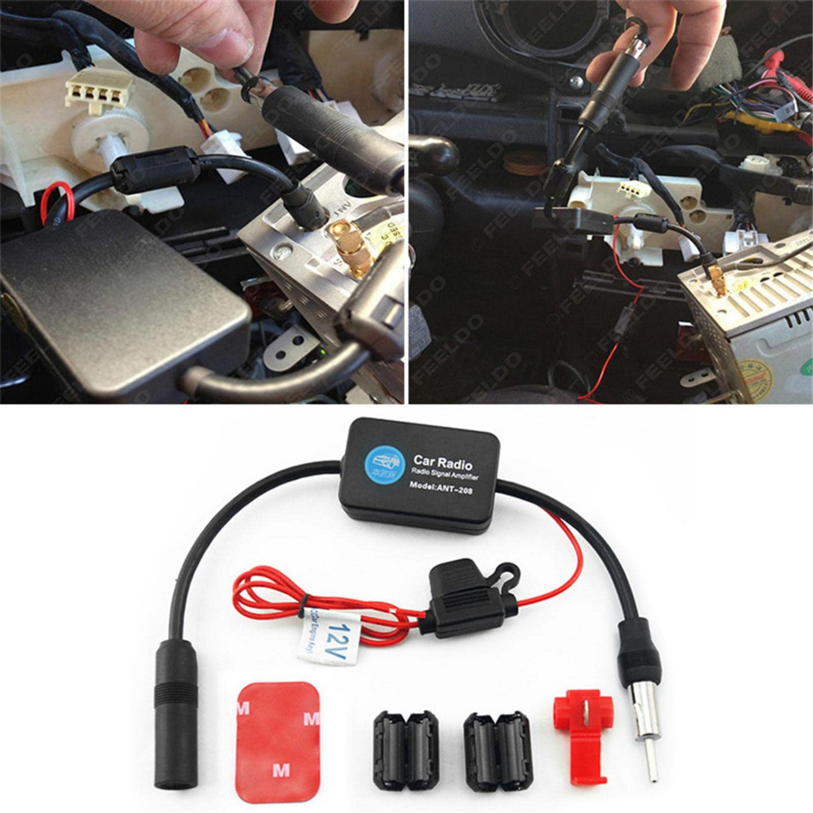 当時物　カーラジオアンテナ Amazon | AP カーラジオオートアンテナセット 汎用 12V FM/AM AP