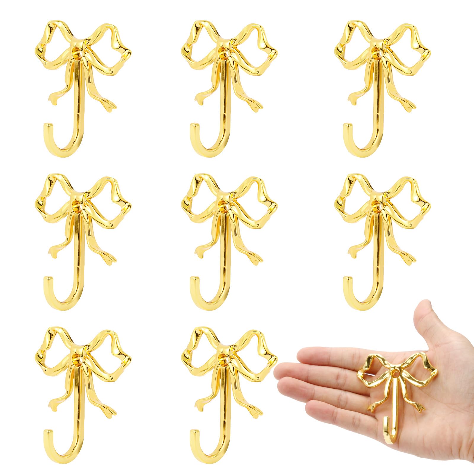 XHIPY 10 Pcs Gold Bow Hooks