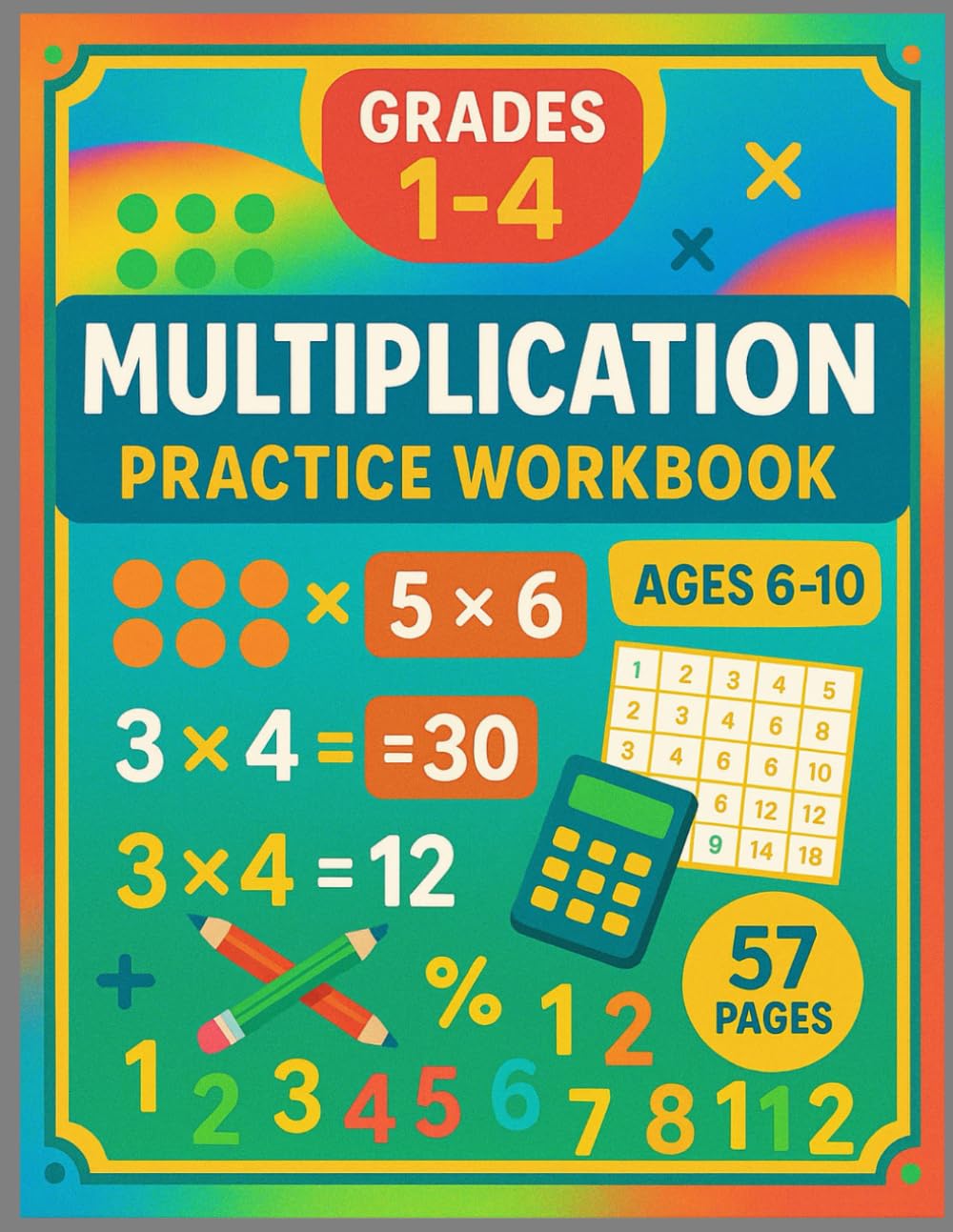 Multiplication Practice Workbook Grades 1-4: Complete Times Tables Worksheets for Ages 6-10 (Elevate Math Mastery: Progressive Drills from Elementary to Middle School)