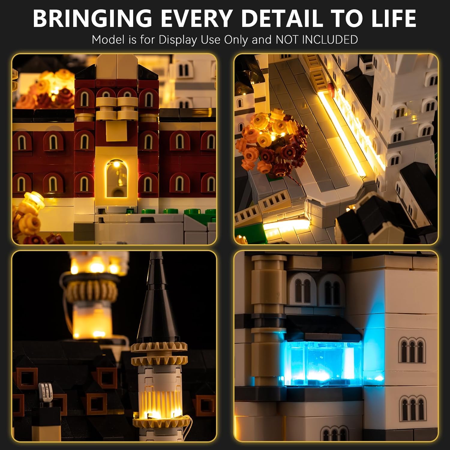 BrickSoul LED RC Light Up Kit Compatible with Lego Neuschwanstein Castle 21063 Building Set for Adults, Upgraded RC Version with Brightness and Light Adjustment, Lighting Accessories, Not 21063 Model