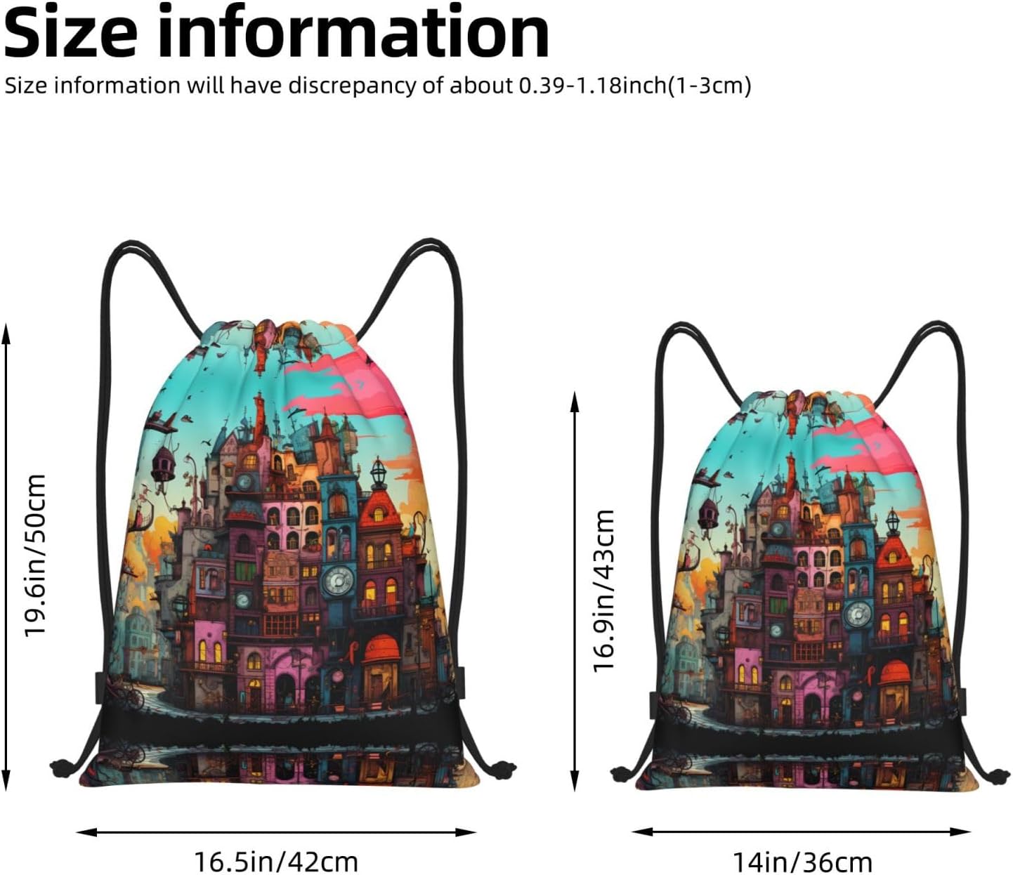 house Foldable drawstring backpack, lightweight storage bag - large-capacity fitness travel bag image 3