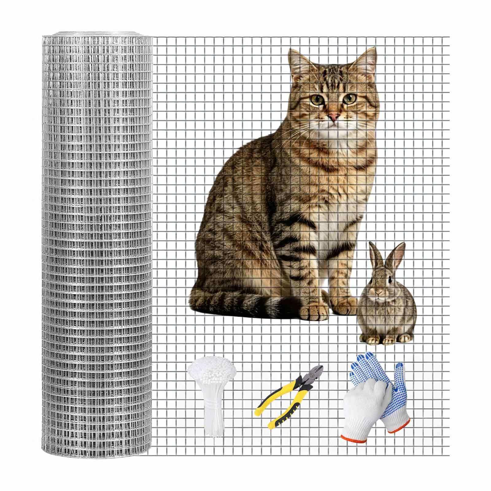 Rete Zincata Maglia Stretta Disponibile in Diverse Dimensioni Zincato Rete Da Giardino per Recinzione Rete Capre Pollame Protezione Ortaggi Giardino,25mm*5m