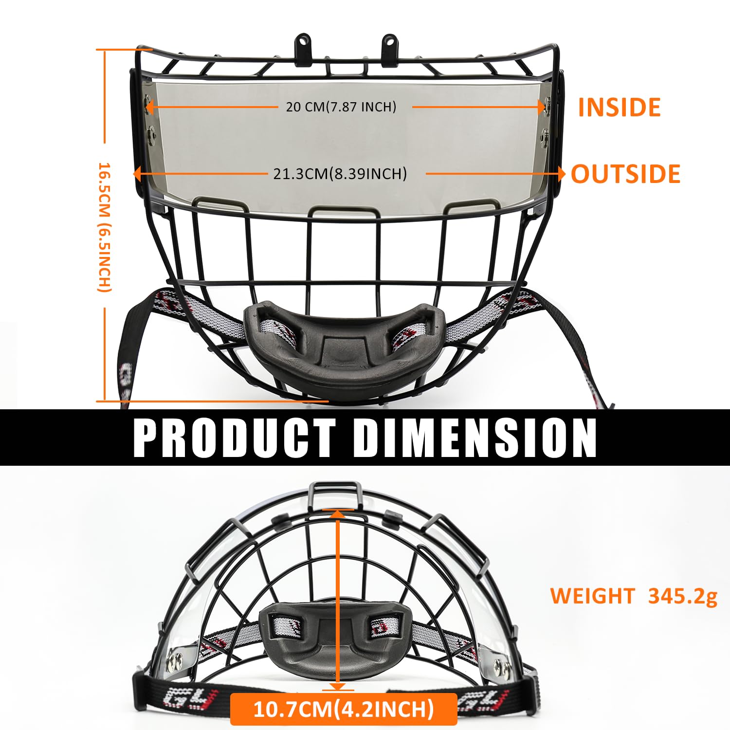 GY Cage de casque de hockey et protection faciale combo hockey sur glace intégral junior