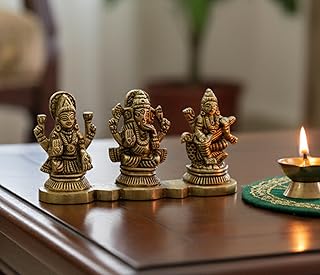 eSplanade Laxmi Ganesh Saraswati Idol - 2 inches Height | Ganesha Lakshm...