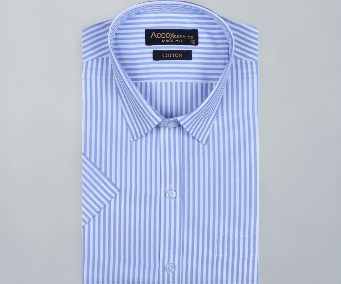 ACCOX Men's Striped Half Sleeves Regular Fit Multicolour Cotton Formal Shirts (40) Clothing & Accessories