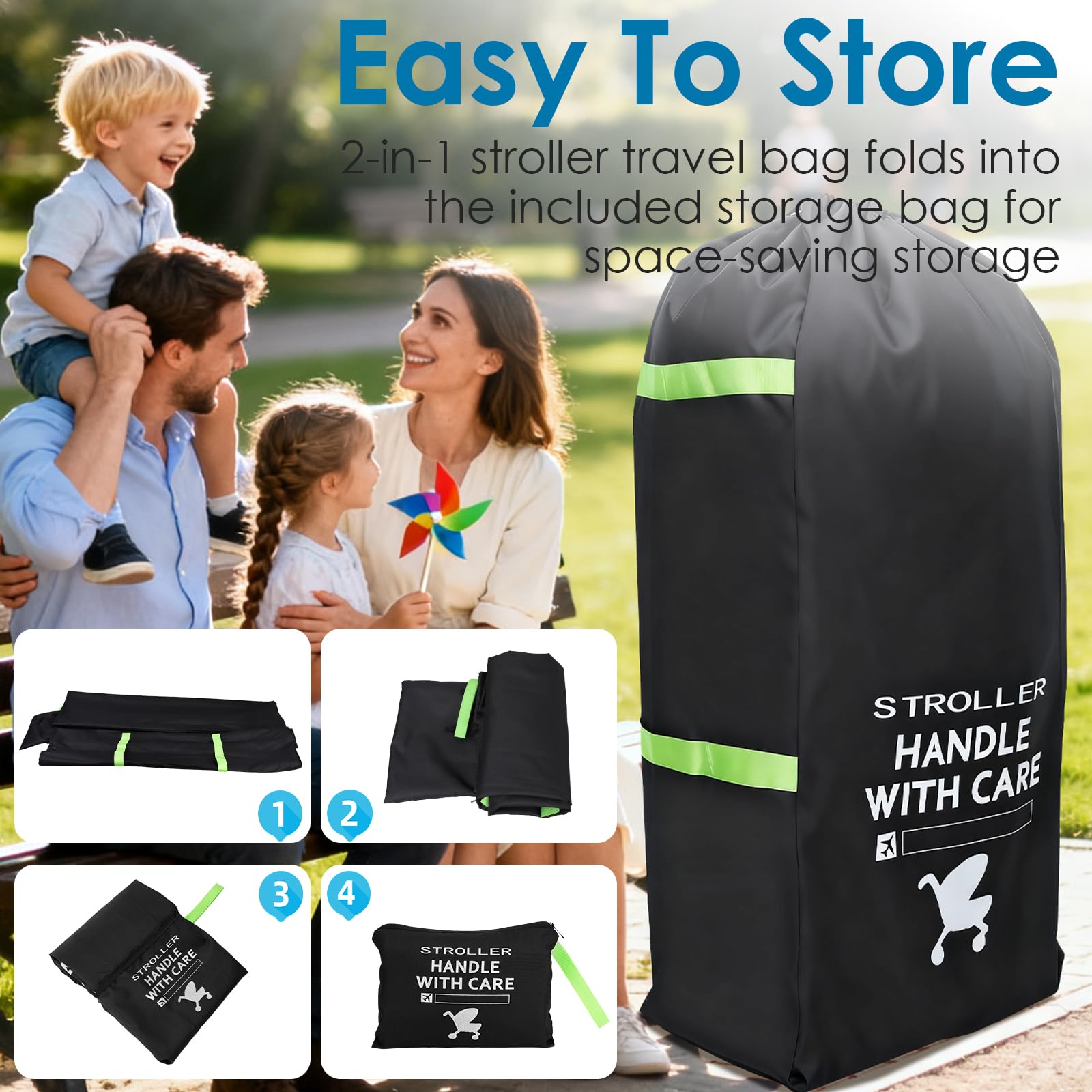 Vicloon Borsa da Viaggio per Passeggino,Borsa da Trasporto per Carrozzine,Borsas per Seggiolino Auto Pieghevole,Borsas passegginos,per Passeggino Impermeabile per Aereo Gate Check e Stoccaggio