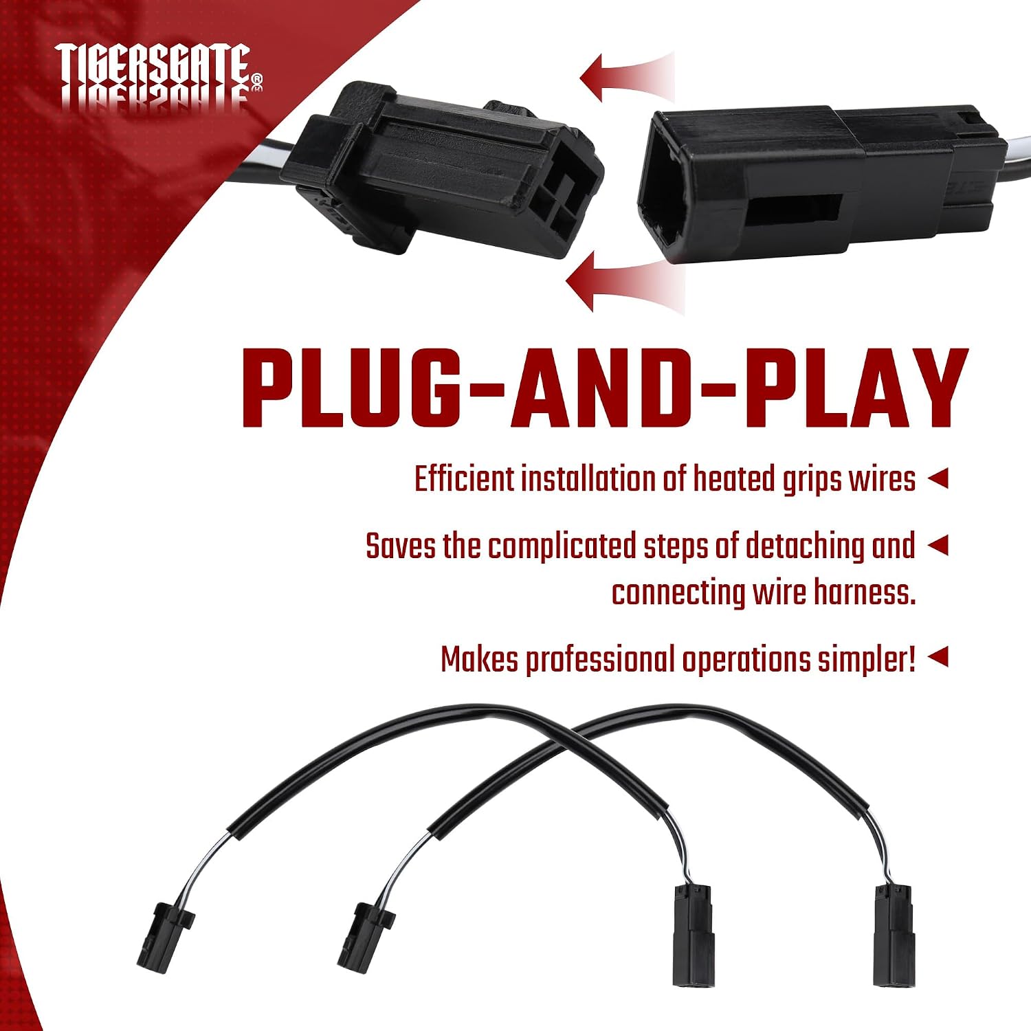 2-Pack 10" Heated Grip Wires for '08-'23 Touring,'16-'23 Softail