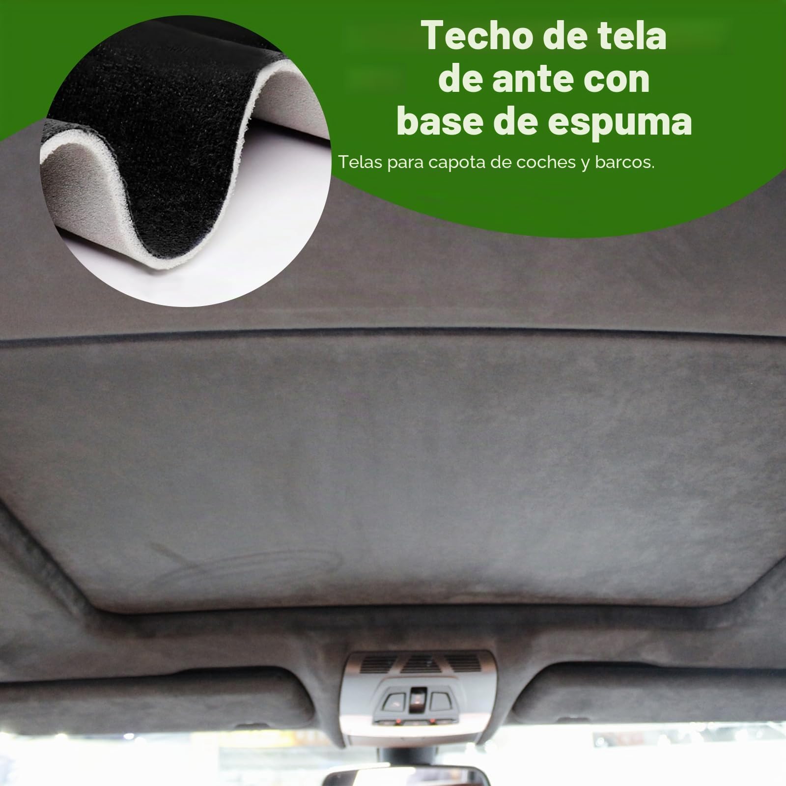 ACESOME Tela para techo de 4 mm de grosor, tela de 4 mm, revestimiento interior de tela para reparación de automóviles, ante para coche, accesorios interiores, Negro, 150 × 200 cm