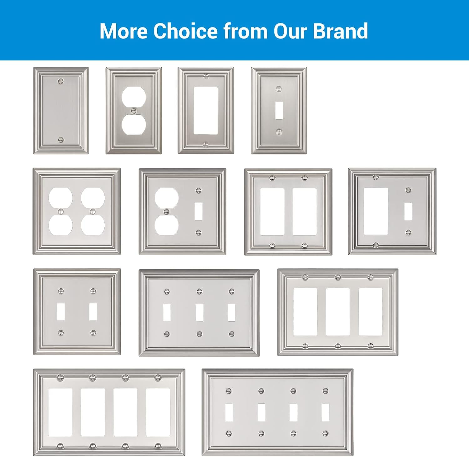 DEWENWILS Double Toggle Wallplates + DEWENWILS 4-Pack Metal Wall Plate