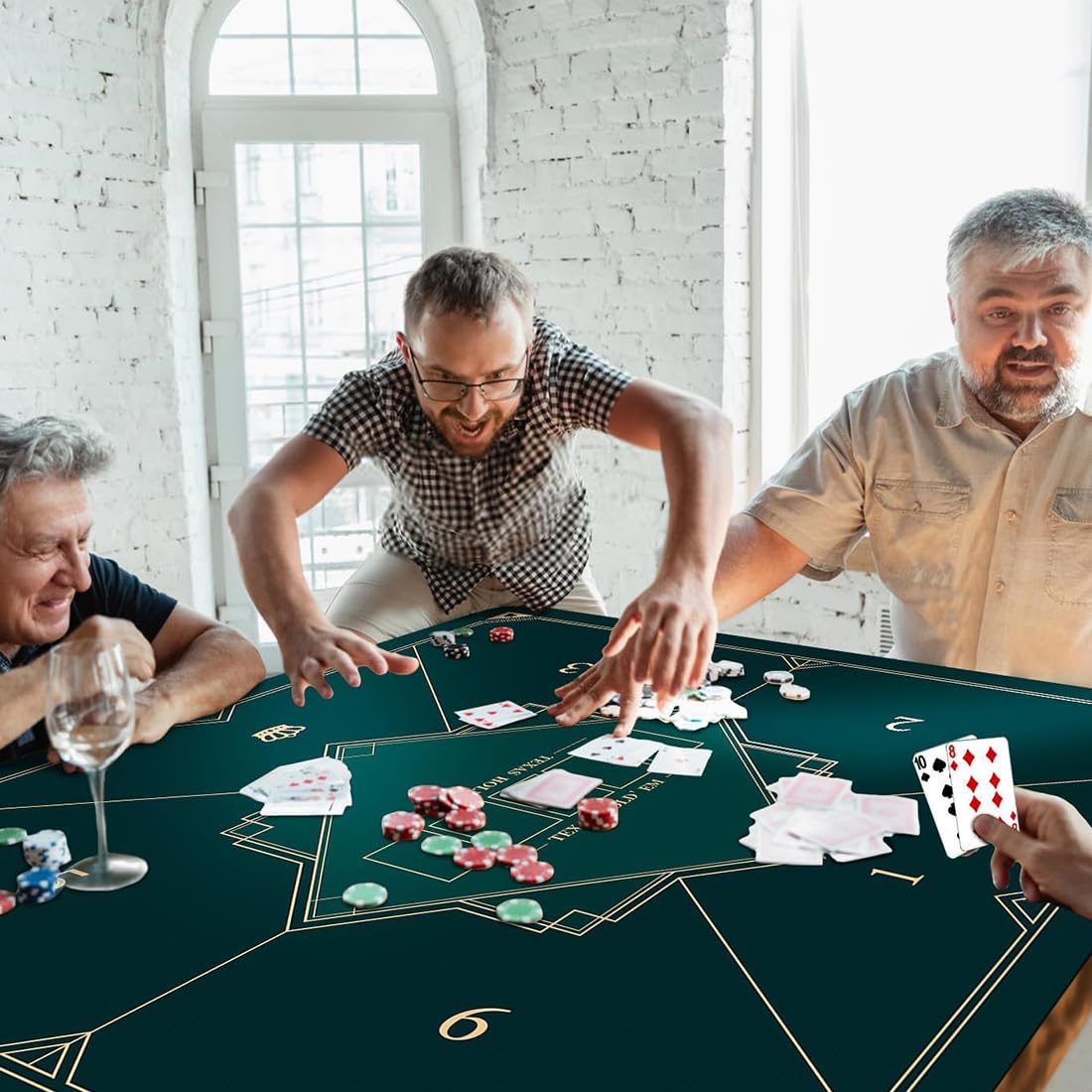 Tapis de Poker Carré, Texas Holdem pour sa Propre Table de Poker, Tapis Table de Poker, Tapis de Cartes à Jouer (100 * 100 cm)