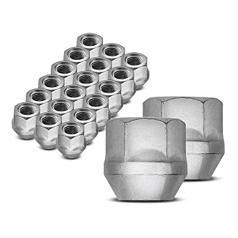Lug Nuts 20x .5 Wheel Left Right Front & Rear Side Steel for Saturn for Pontiac for Olds for Isuzu for Hummer for GMC for Chevy for Cadillac for Buick 19 mm HEX Size Zinc