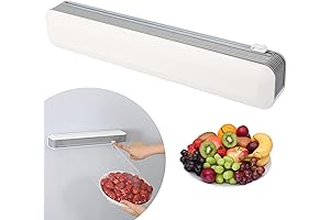 2 in 1 Food Wrap Dispenser, Refillable Plastic Wrap/Cling Film Food Saver