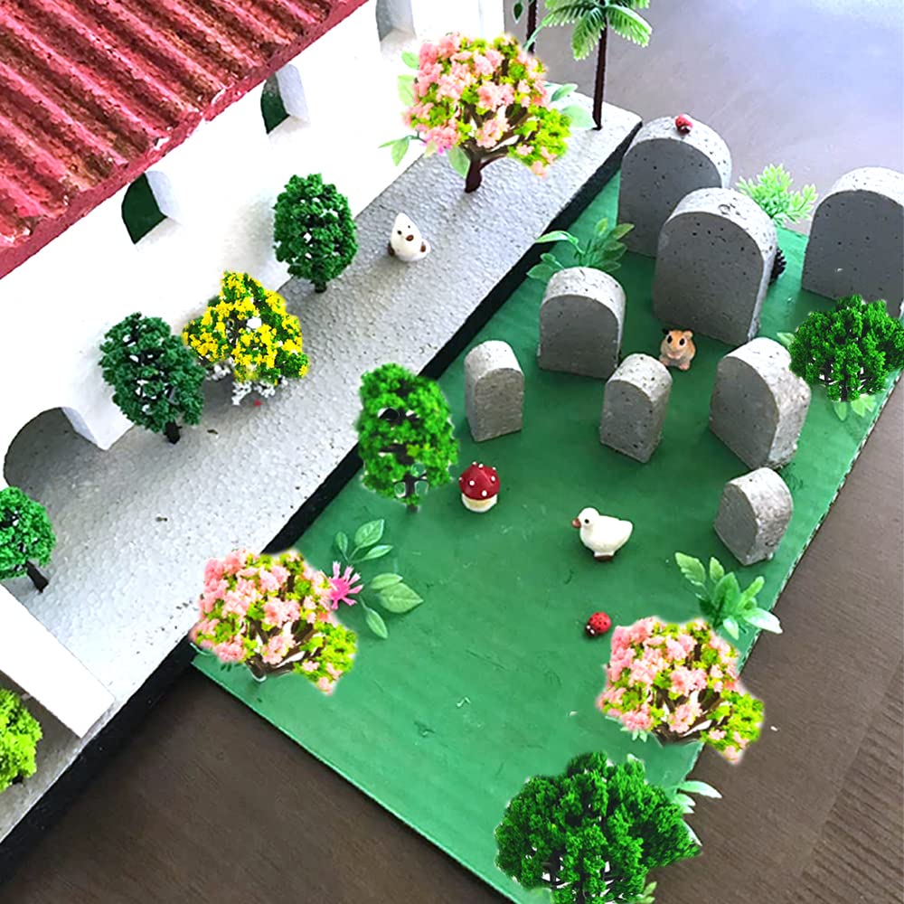 Lot De 55 Arbres Miniatures 3-7cm - Pour Maquettes, Dioramas, Décorations