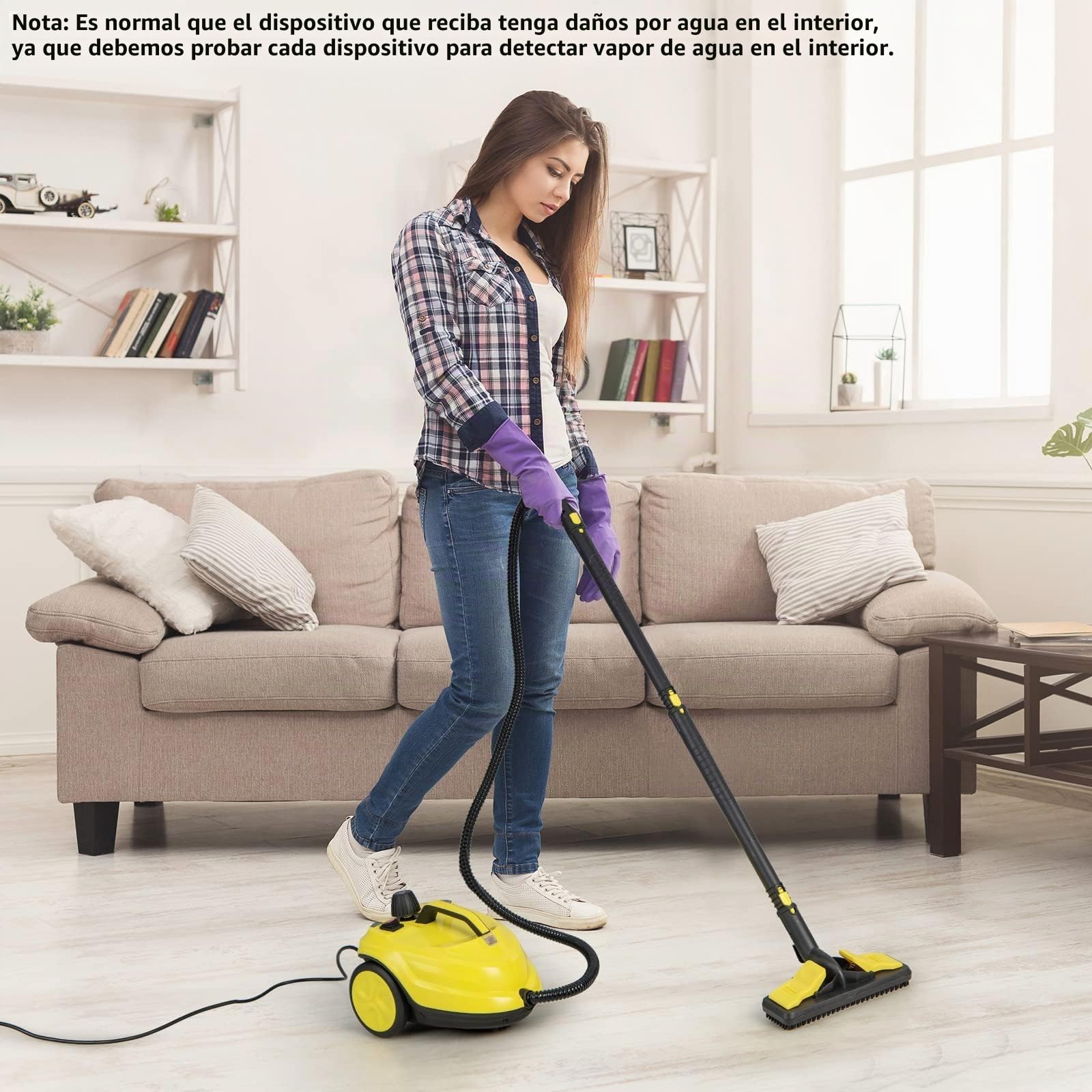 RELAX4LIFE Limpiador a vapor, Presión de vapor: 5 bar, Potencia: 2000 W, Superficie de limpieza: 108 m², Capacidad del tanque: 1,8 L, Tiempo de calentamiento: 8 min., con juego de limpieza para suelos