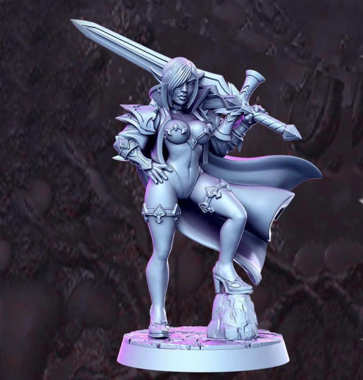 Figurine femme guerrière en résine RA-088 à peindre, idée cadeau pour modéliste