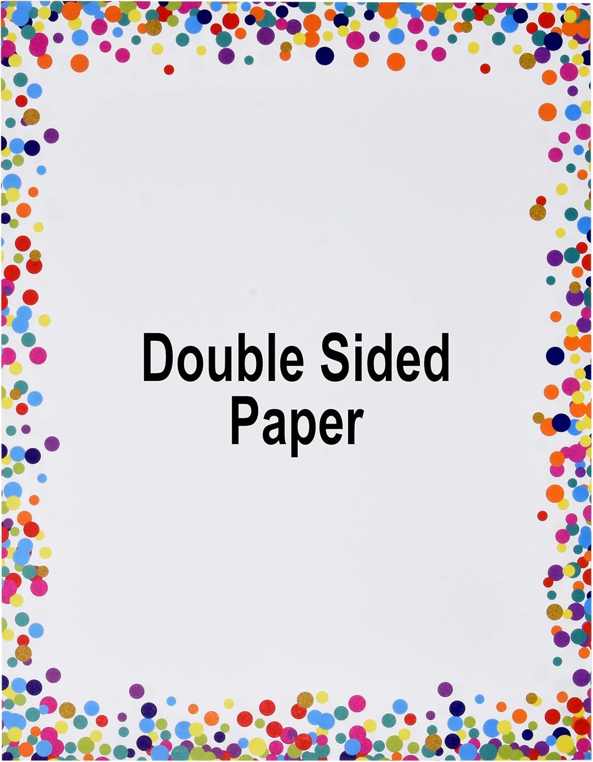 Confetti Computer Paper Letterhead 100 Pack Colorful Border Dot Design Stationery Sheets Double Sided 8.5" x 11" For Writing Calligraphy Letters Invitations Scrapbook Crafts Printing & Office Supplies : Office Products