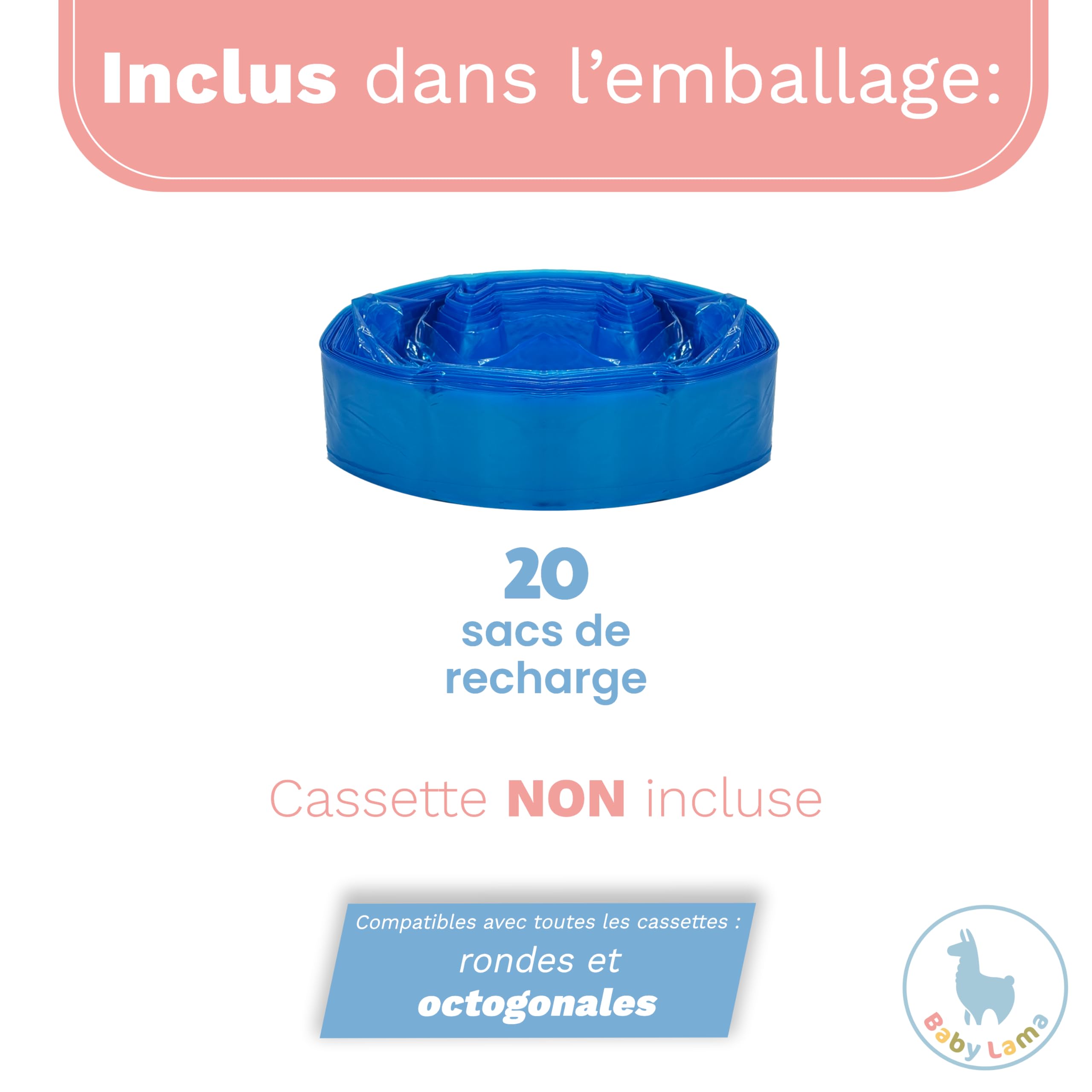 Recharges Universelles pour Poubelle à Couches – Compatibles avec Recharge Poubelle à Couche Tommee Tippee et Angelcare – Sac Poubelle Couche Antiodeur, Hygiénique et Économique (20)
