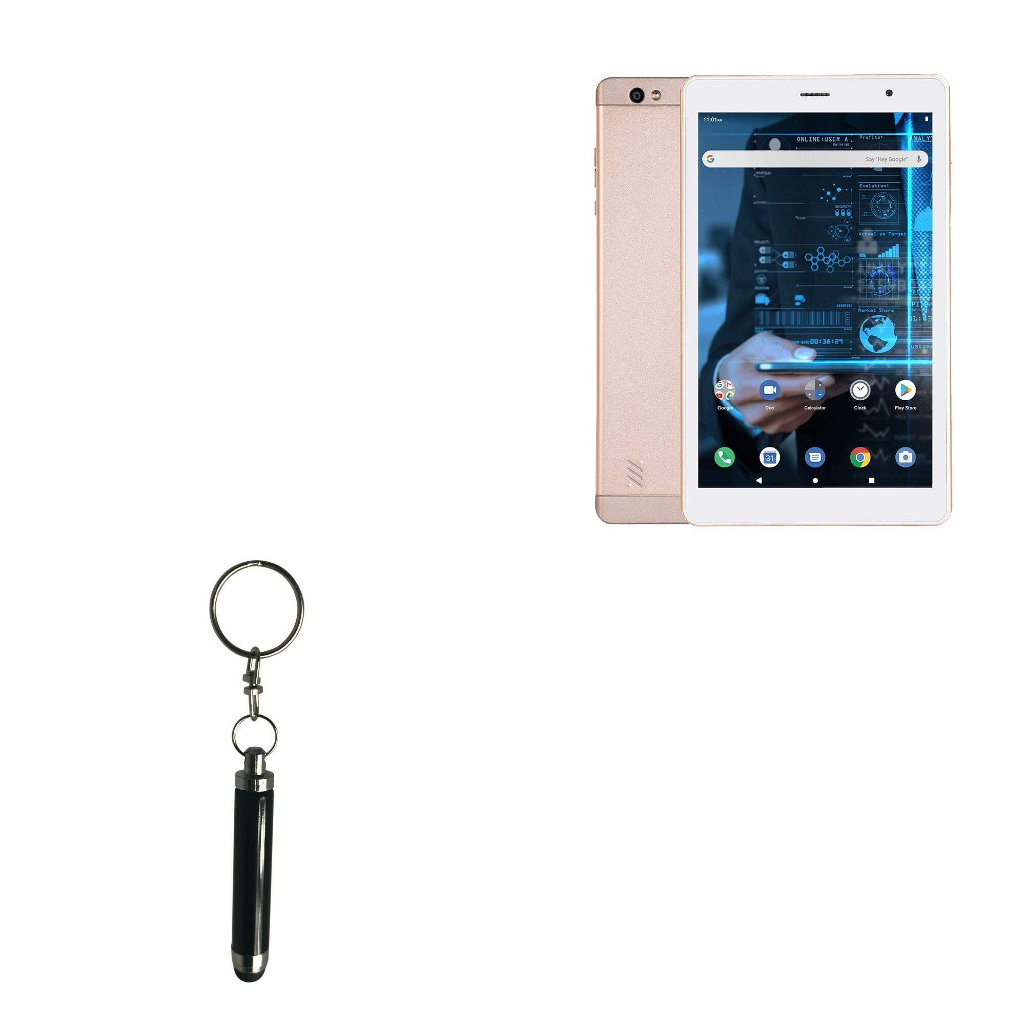 BoxWave iBall iTAB BizniZ Mini Stylus Pen, [Bullet Capacitive Stylus] Mini Stylus Pen with Keyring Loop for iBall iTAB BizniZ Mini - Jet Black