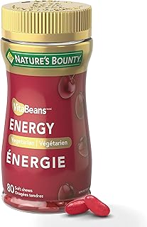 Nature's Bounty Energy VitaBeans Soft Chews with B-12 Plus which helps support in Energy Metabolism, Cherry, 80 Chewables