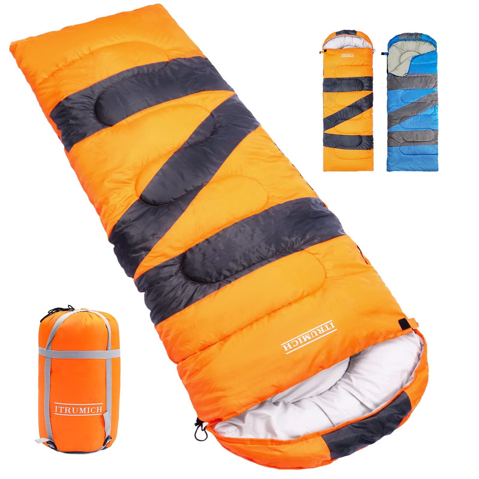 ITRUMICH Camping Sleeping Bag 4 Season Ultralight and Compact Waterproof Backpacking Sleeping Bag for Adults Hiking and Camping