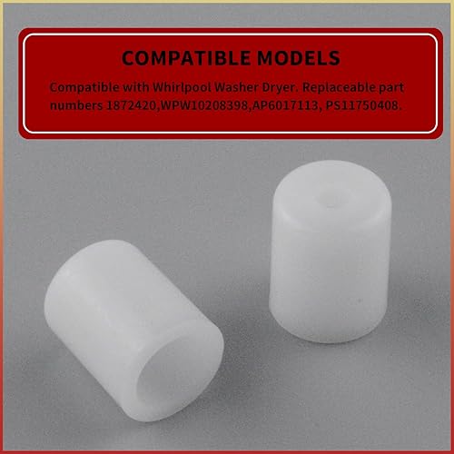 Miniatura 5 de 4 piezas W10208398 para lavadora y secadora, bisagra de puerta, pieza de repuesto compatible con Whirlpool Carga frontal Lavadora de ropa que