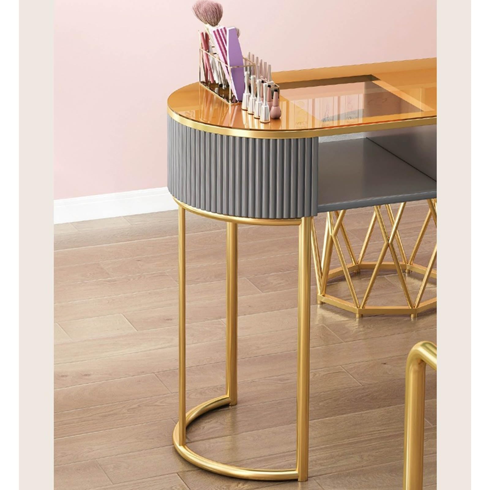 Stazione di lavoro professionale per salone di bellezza con armadi e cassetti Design elegante Materiali durevoli Ideale per tecnici delle unghie e professionisti della bellezza