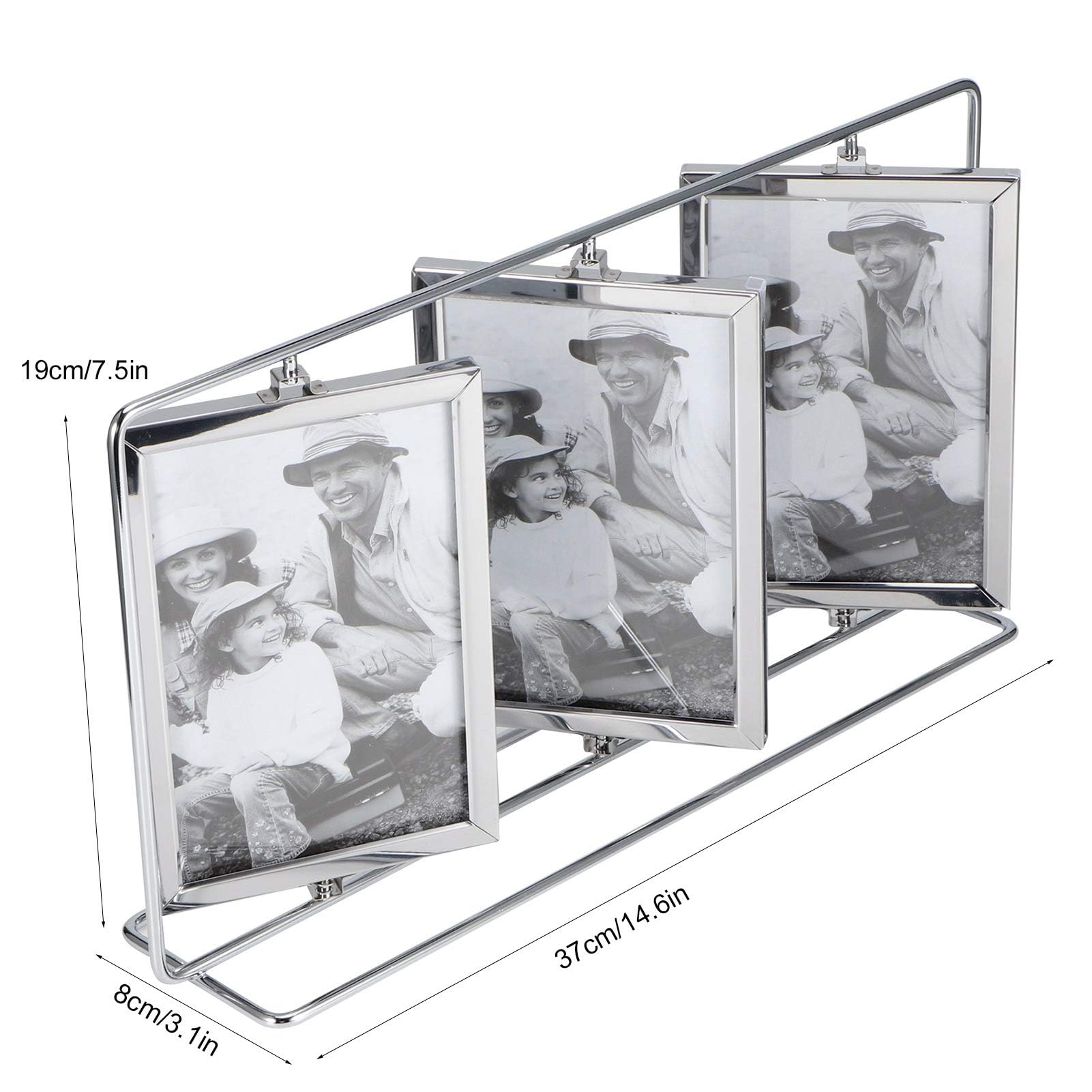 Rotating Metal Photos, Triple Collage Retro Stainless Steel, Company Gifts, silver - Image 3