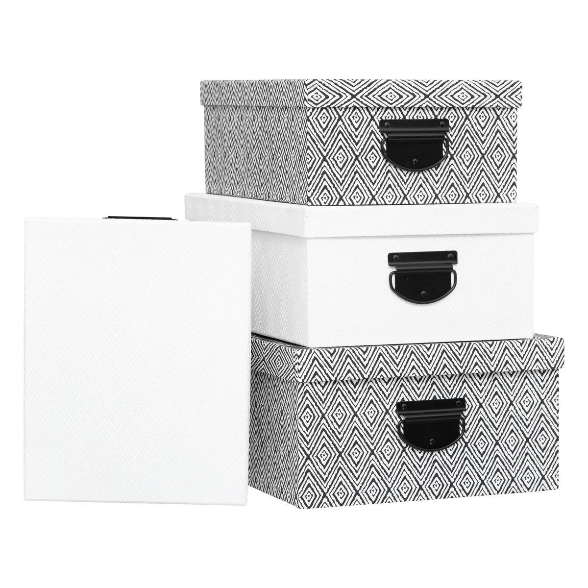 5five - 4 boîtes de rangement noir et blanc