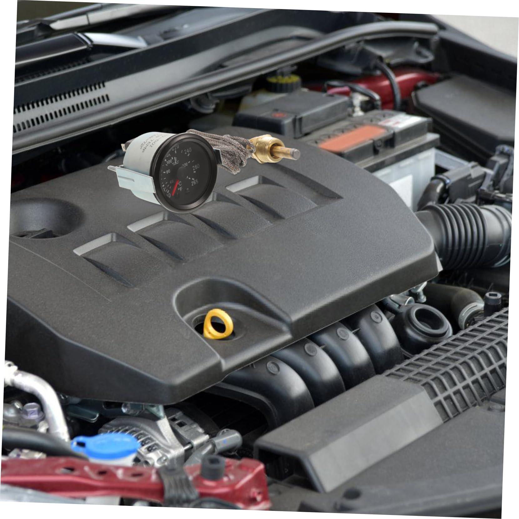 Valiclud Indicatore Meccanico Temperatura Acqua Auto Con Sensore Manometro Doppia Scala Per Serbatoio Misuratore Temperatura Acqua Veicolo Monitoraggio Motore in Tempo Reale