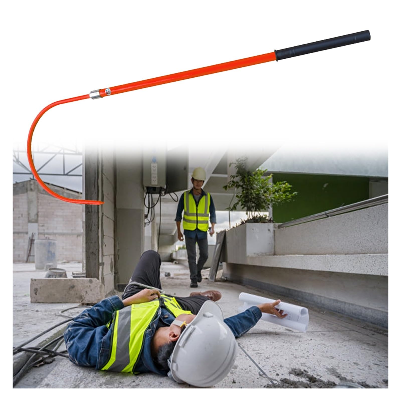Gancho de rescate aislado, barra de seguridad eléctrica de alto voltaje antielectrocución, mango antideslizante para estación de energía de emergencia de fábrica