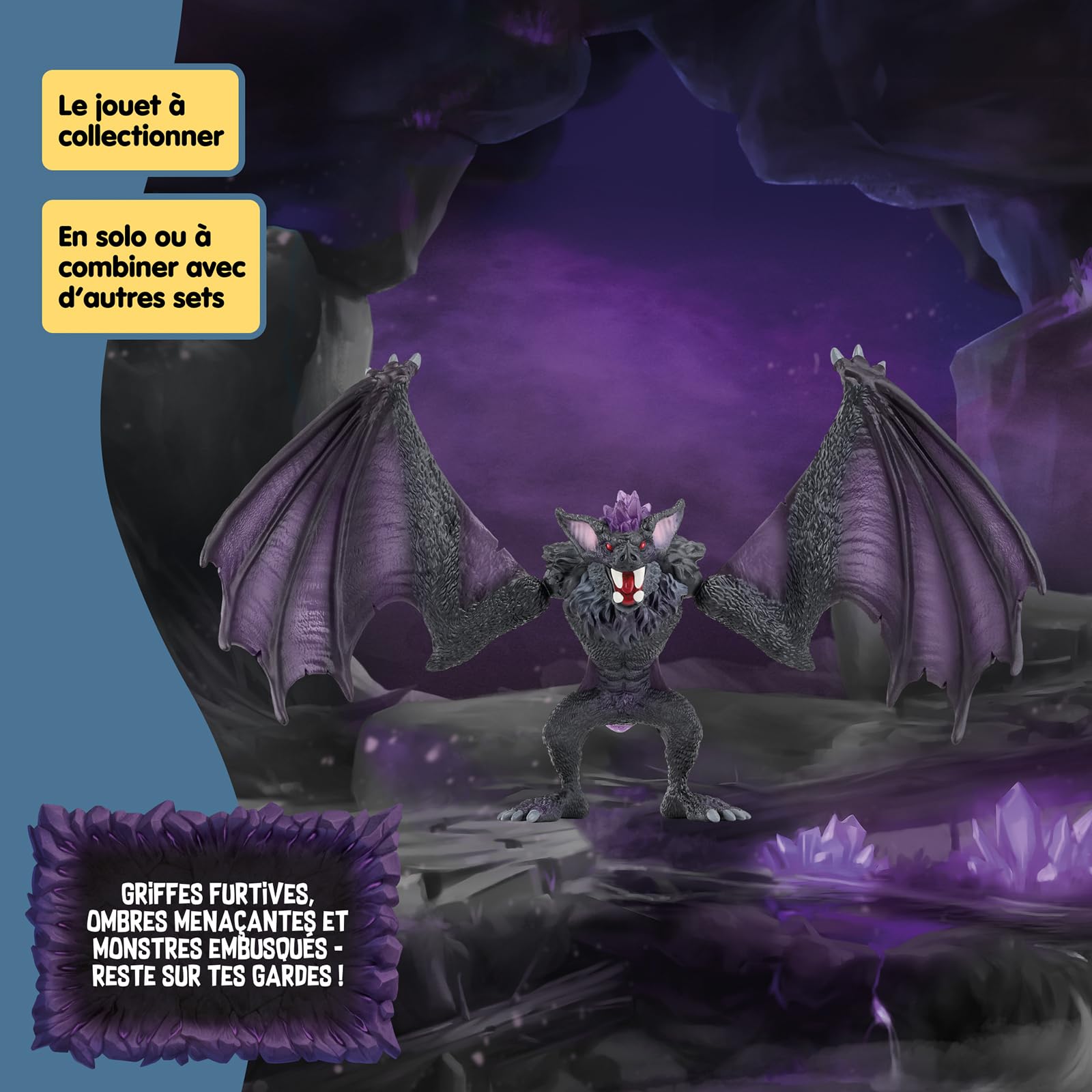Schleich ELDRADOR CREATURES – Chauve-souris Des Ténèbres – Figurine Articulée – Ailes Mobiles – 16 X 21 X 14 Cm – Dès 7 Ans