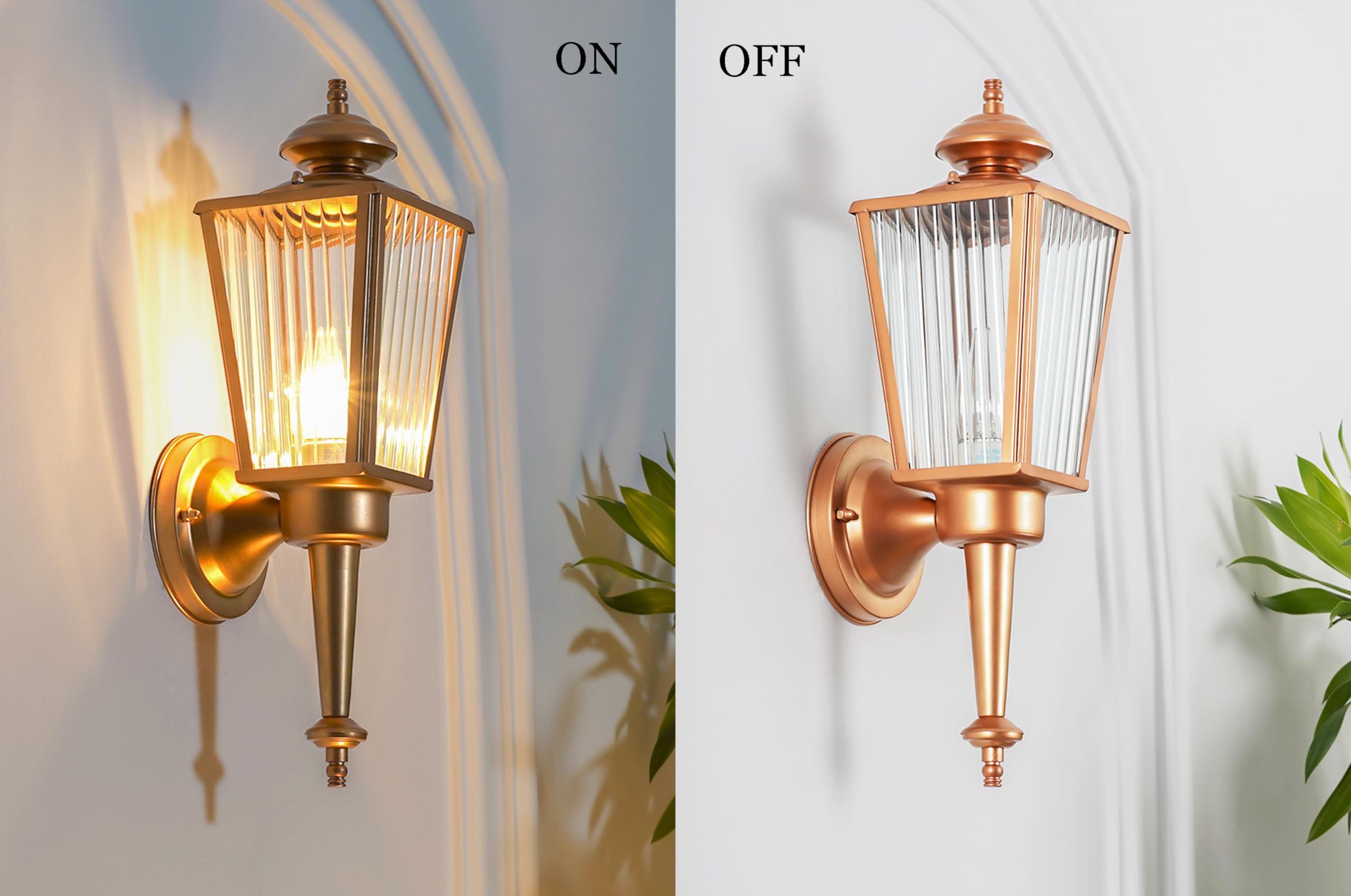 KAPOOR LAMP SHADES Aine: Copper Wall Light with LED Bulb -5