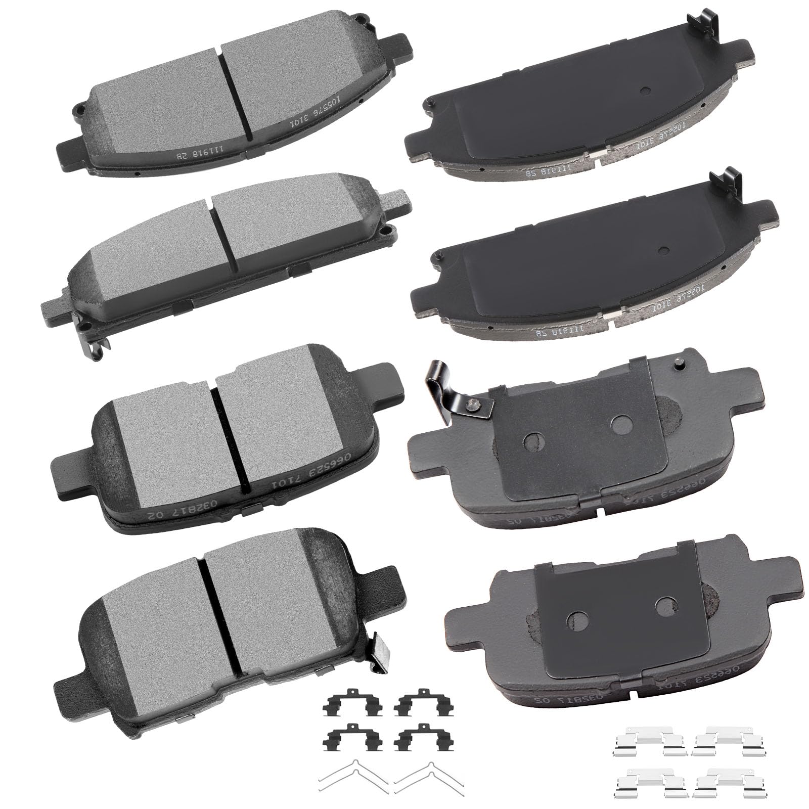 cciyu D855 D865 Front Rear Ceramic Brake Pads Kits 8pcs