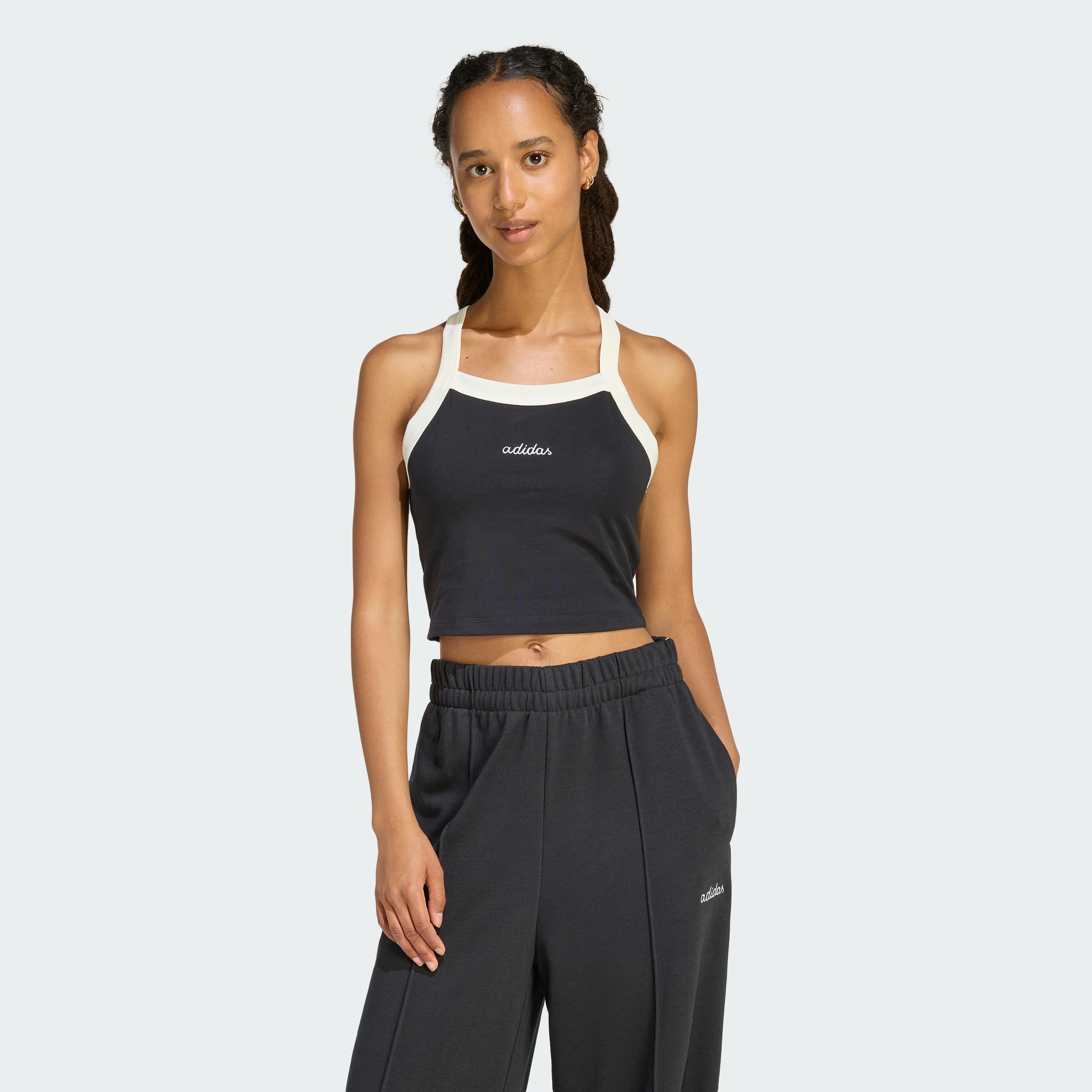 Adidas Sportswear Women'S Seasonal Essentials Colorpop Tank With Embroidered Graphic - Black
