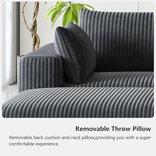 Miniatura 15 de Sofá modular en forma de nube de 108 pulgadas para sala de estar, sofá sin hueso en forma de L con diván de asiento profundo, no requiere montaje