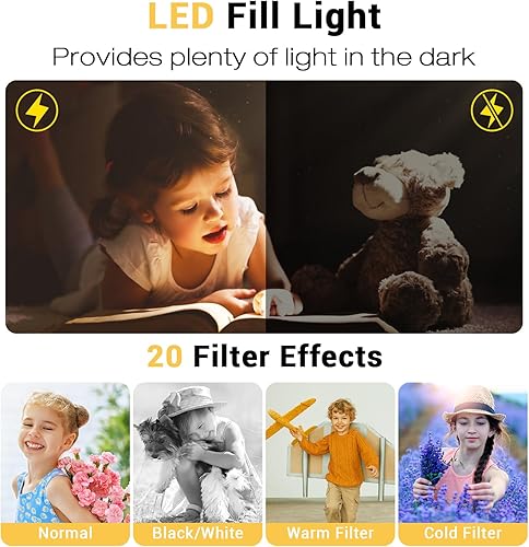 Miniatura 5 de Cámara digital 4K, cámara de vlogging de 48 MP para fotografía, cámara compacta de viaje de YouTube con flash, zoom digital 18X, tarjeta SD de 32 G