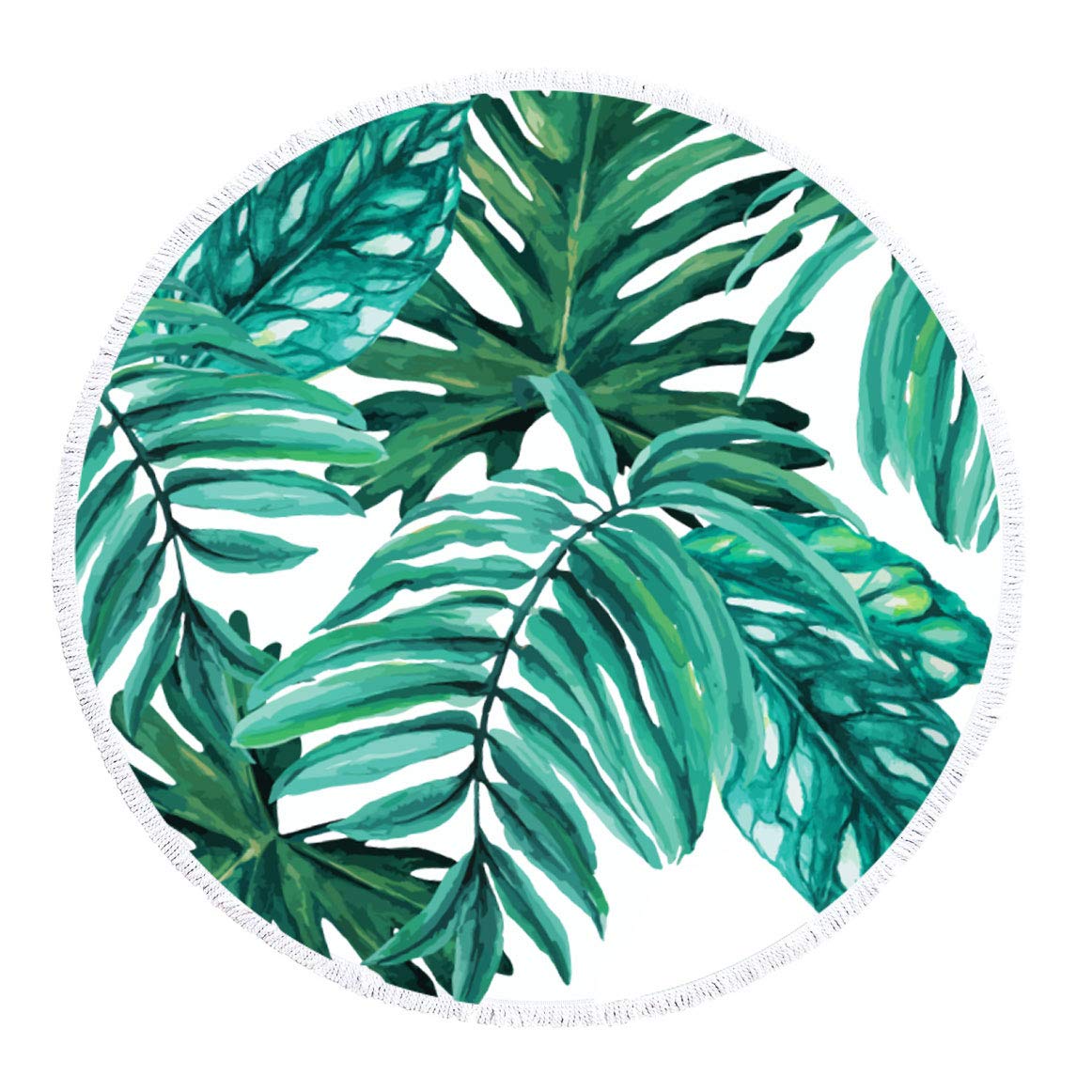 Round Beach Towel Tropical Microfiber Palm Leaves Light Weight Beach Blanket Bachelorette Party Favor Gifts