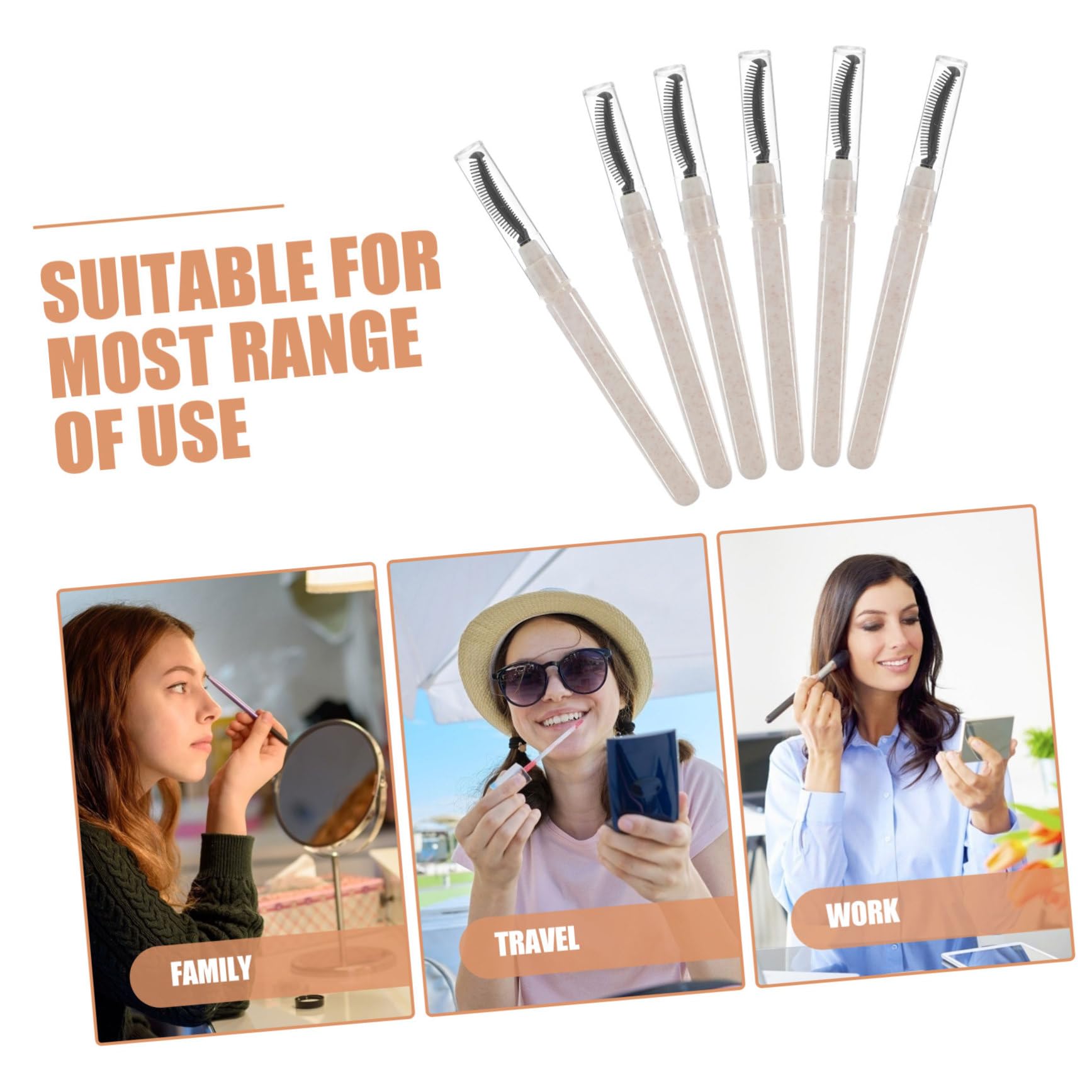 FRCOLOR Makeup Brush Set for Lash Extensions Eye Lash Brush Mascara Wand for Travel