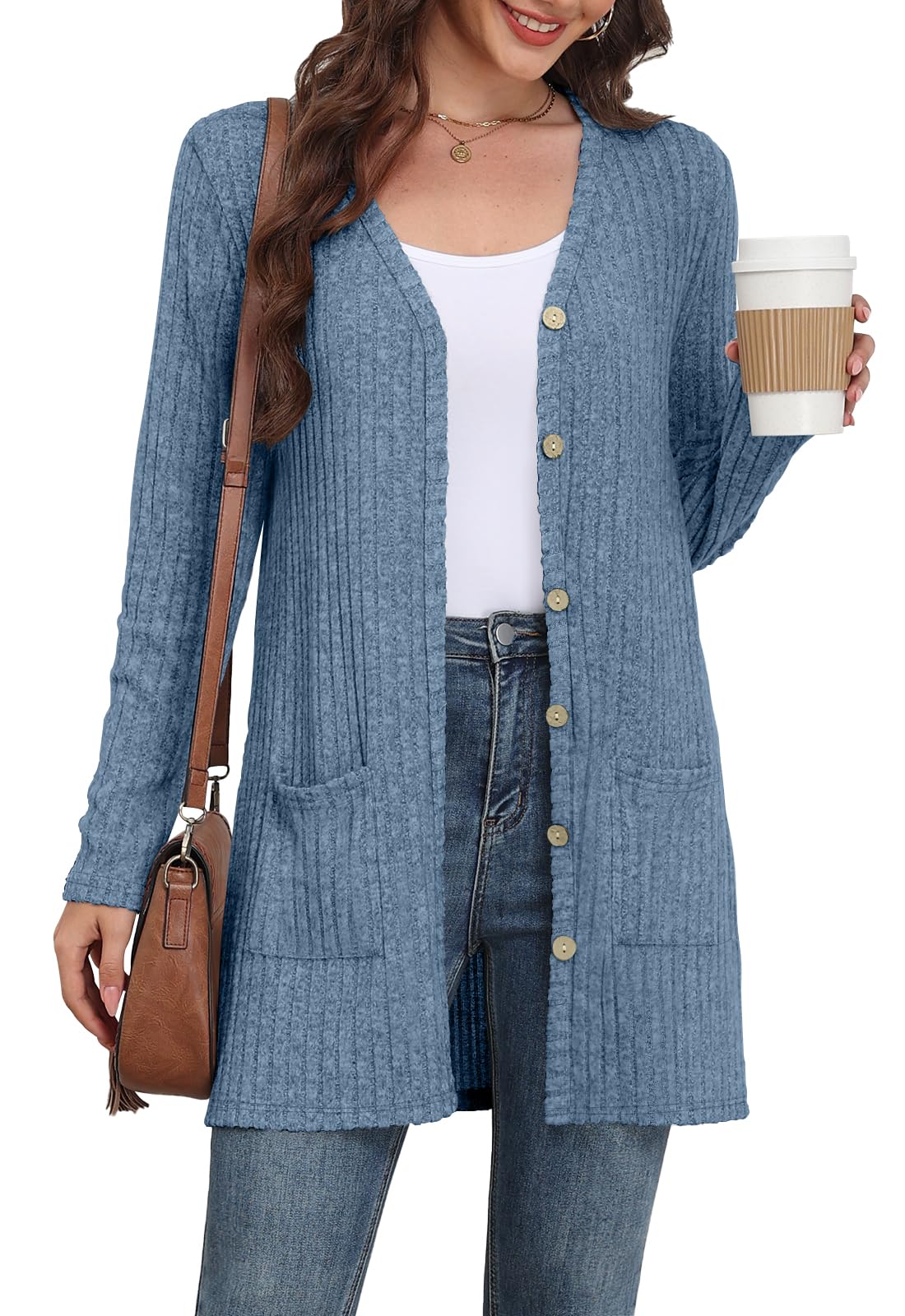 Yincro Womens Long Sleeve Lightweight Cardigan Sweaters Fall 2025 Open Front Casual Cardigans with Pockets